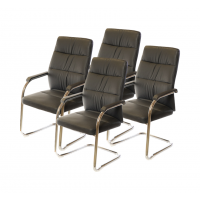 Кресло конференционное АКЛАС Натан CH CF 4 шт Черный (PU-черный) Кресло конференционное АКЛАС Натан CH CF 4 шт Черный (PU-черный)